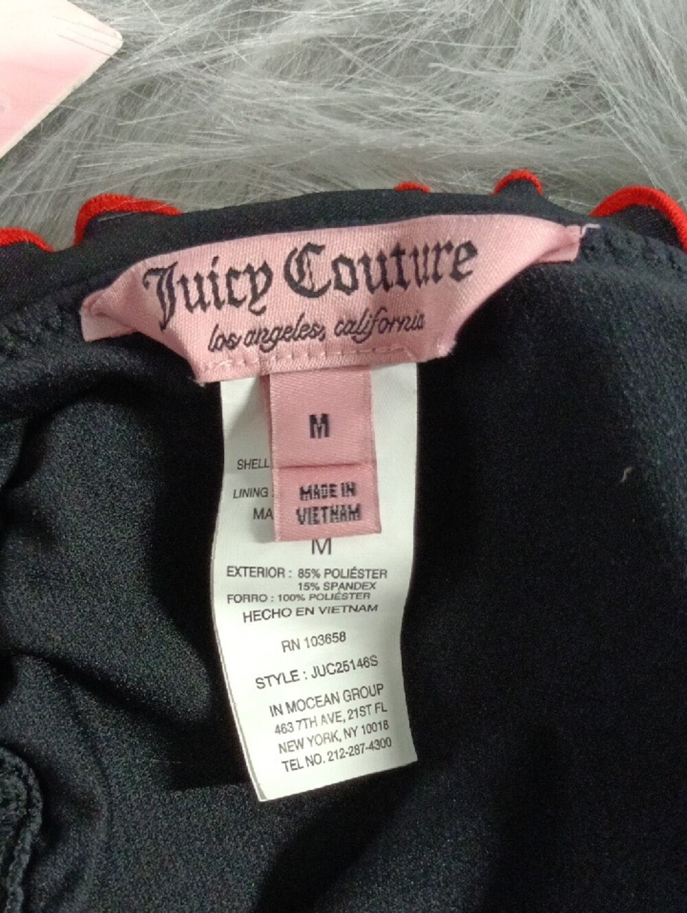 Juicy Couture Black Bikini with Red Trim and Cherry Patch - Picture 8 of 10